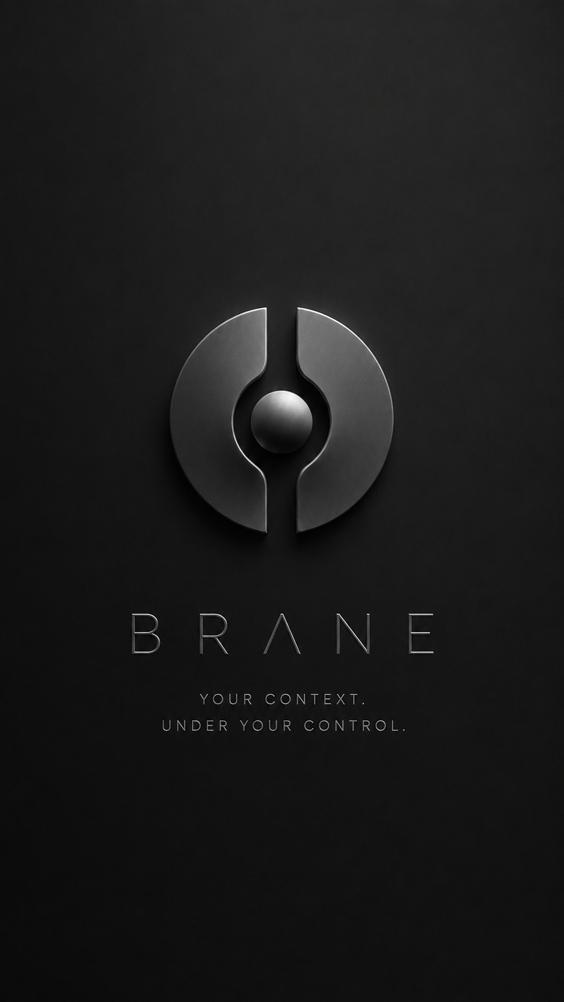 Brane identity poster reading Your context. Under your control.
